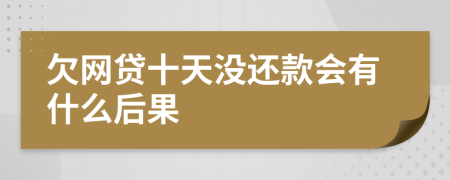 欠网贷十天没还款会有什么后果