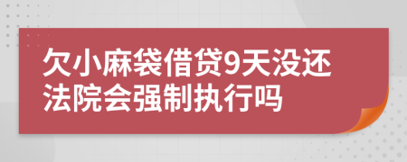 欠小麻袋借贷9天没还法院会强制执行吗