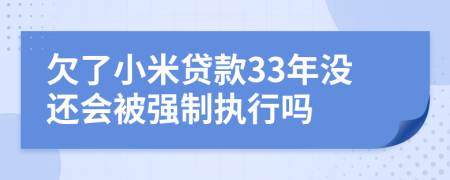 欠了小米贷款33年没还会被强制执行吗