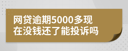 网贷逾期5000多现在没钱还了能投诉吗
