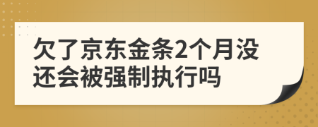 欠了京东金条2个月没还会被强制执行吗