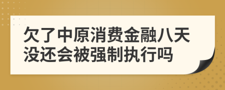 欠了中原消费金融八天没还会被强制执行吗