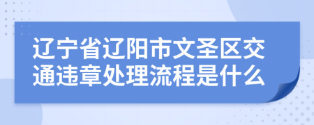 辽宁省辽阳市文圣区交通违章处理流程是什么