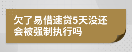 欠了易借速贷5天没还会被强制执行吗