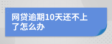 网贷逾期10天还不上了怎么办