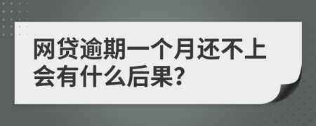 网贷逾期一个月还不上会有什么后果？