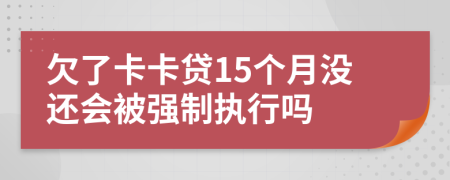 欠了卡卡贷15个月没还会被强制执行吗