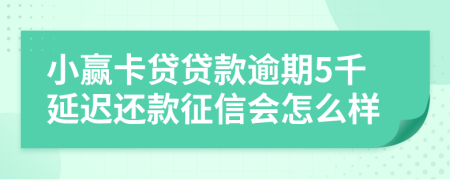 小赢卡贷贷款逾期5千延迟还款征信会怎么样
