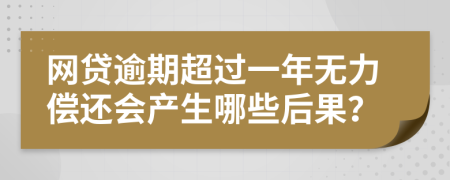 网贷逾期超过一年无力偿还会产生哪些后果？