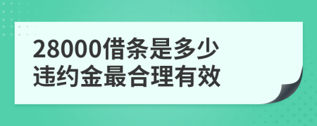 28000借条是多少违约金最合理有效