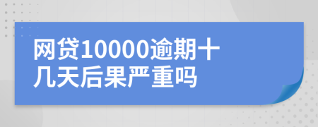 网贷10000逾期十几天后果严重吗