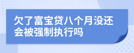 欠了富宝贷八个月没还会被强制执行吗