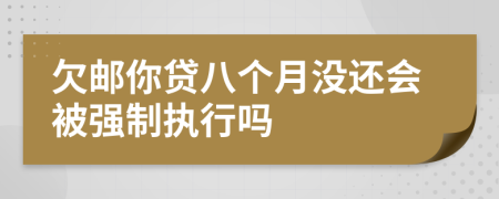 欠邮你贷八个月没还会被强制执行吗