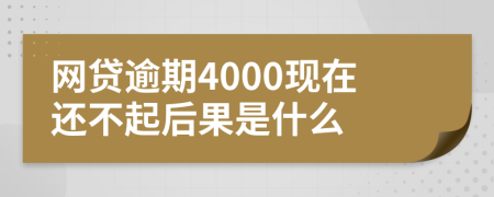 网贷逾期4000现在还不起后果是什么