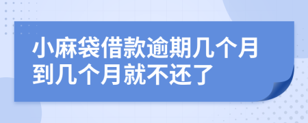小麻袋借款逾期几个月到几个月就不还了