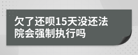 欠了还呗15天没还法院会强制执行吗