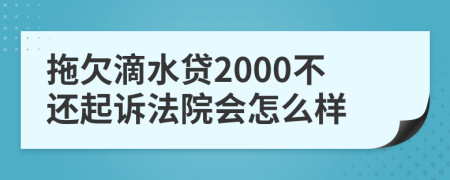 拖欠滴水贷2000不还起诉法院会怎么样