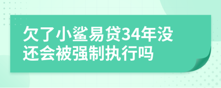 欠了小鲨易贷34年没还会被强制执行吗