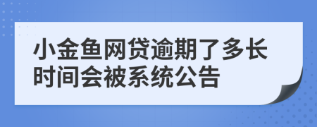 小金鱼网贷逾期了多长时间会被系统公告