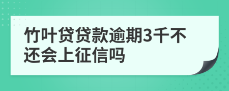 竹叶贷贷款逾期3千不还会上征信吗