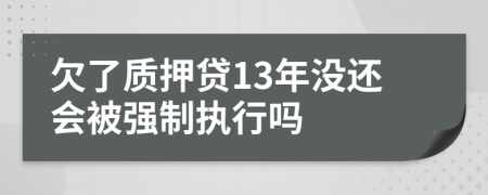 欠了质押贷13年没还会被强制执行吗