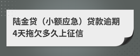 陆金贷（小额应急）贷款逾期4天拖欠多久上征信