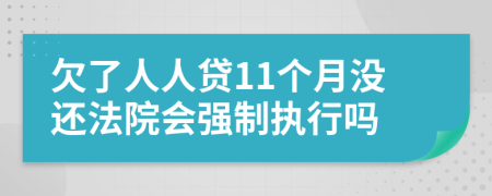 欠了人人贷11个月没还法院会强制执行吗