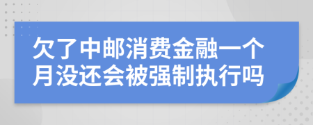 欠了中邮消费金融一个月没还会被强制执行吗