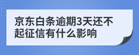 京东白条逾期3天还不起征信有什么影响