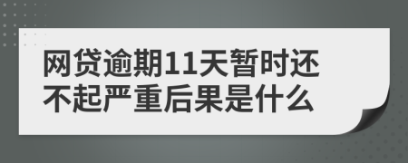 网贷逾期11天暂时还不起严重后果是什么
