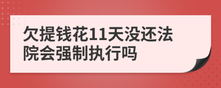 欠提钱花11天没还法院会强制执行吗