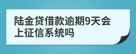 陆金贷借款逾期9天会上征信系统吗