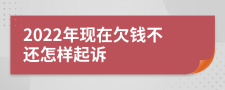 2022年现在欠钱不还怎样起诉