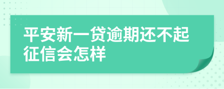 平安新一贷逾期还不起征信会怎样