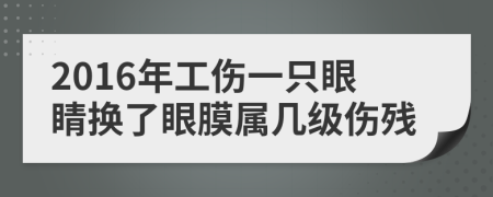 2016年工伤一只眼睛换了眼膜属几级伤残