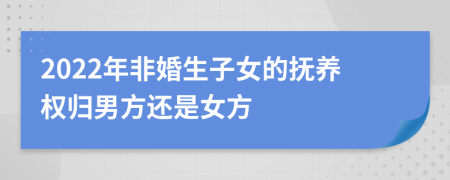 2022年非婚生子女的抚养权归男方还是女方
