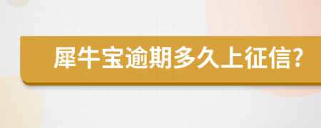 犀牛宝逾期多久上征信?