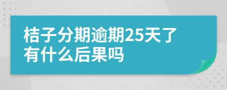 桔子分期逾期25天了有什么后果吗