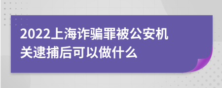 2022上海诈骗罪被公安机关逮捕后可以做什么