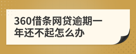 360借条网贷逾期一年还不起怎么办