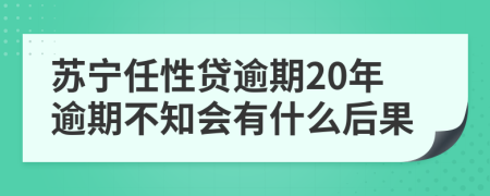 苏宁任性贷逾期20年逾期不知会有什么后果