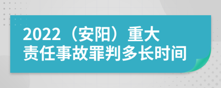 2022（安阳）重大责任事故罪判多长时间