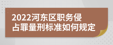 2022河东区职务侵占罪量刑标准如何规定