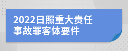 2022日照重大责任事故罪客体要件