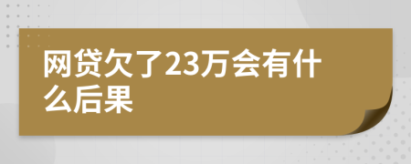 网贷欠了23万会有什么后果