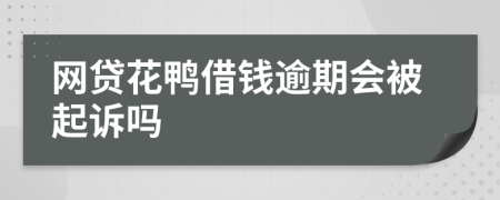 网贷花鸭借钱逾期会被起诉吗