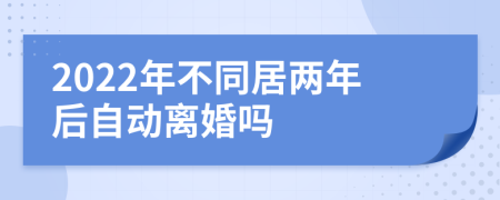 2022年不同居两年后自动离婚吗