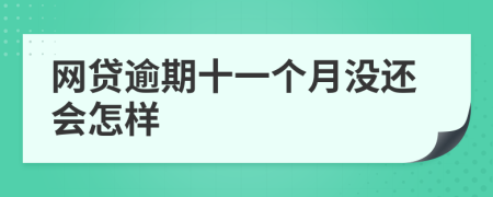 网贷逾期十一个月没还会怎样