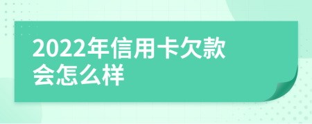 2022年信用卡欠款会怎么样