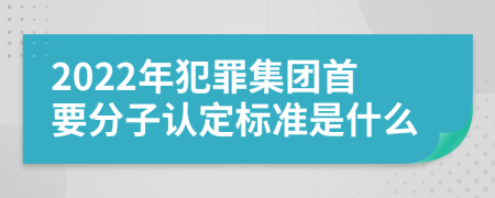 2022年犯罪集团首要分子认定标准是什么